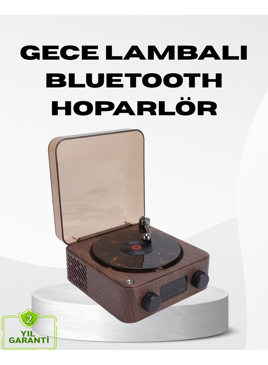 Dekoratif Gece Işığı Bluetooth Hoparlör Dijital Saat Çok Yönlü Sesli Aydınlatma