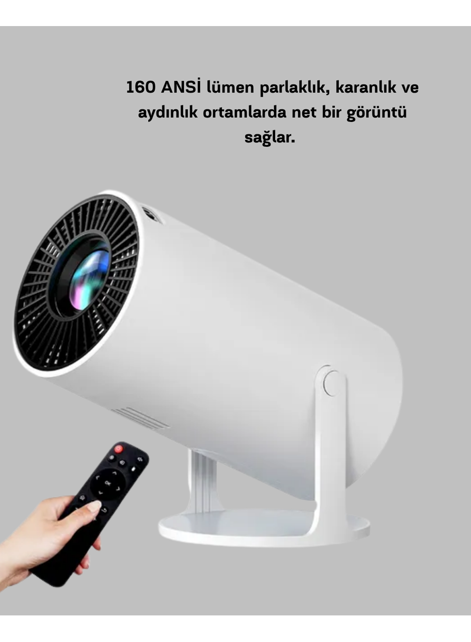 Full HD 4K Uyumlu Projeksiyon Cihazı 130 İnç Geniş Ekran Destekli