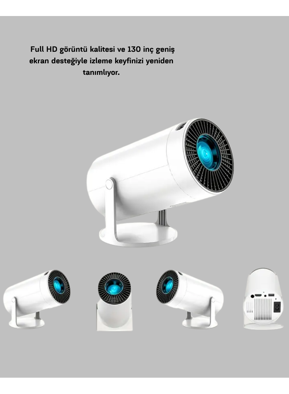 Full HD 4K Uyumlu Projeksiyon Cihazı 130 İnç Geniş Ekran Destekli