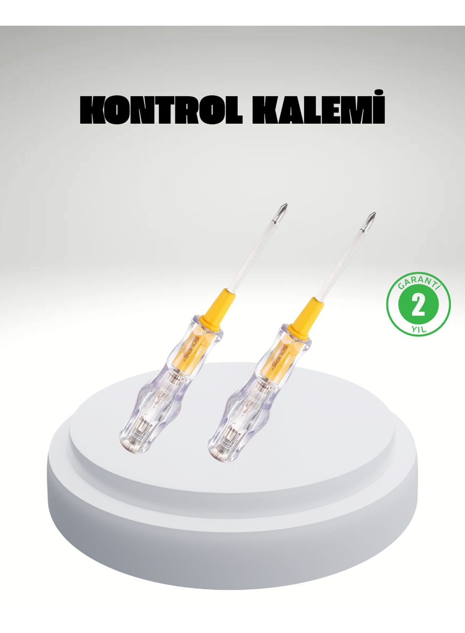 Elektrik Test Kalemi Neon Işıklı Nikel Kaplama 110-220V Dirençli