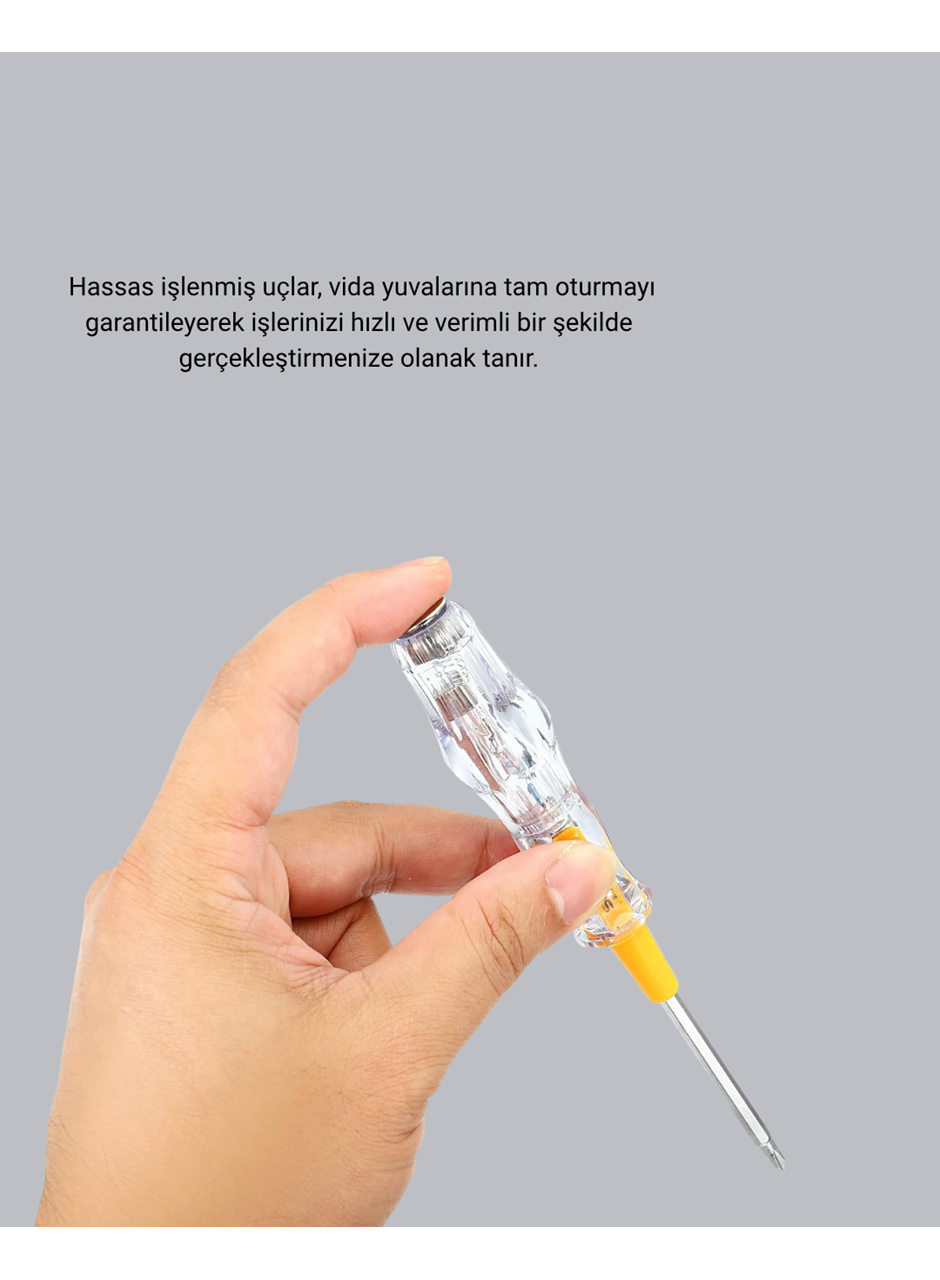 Elektrik Test Kalemi Neon Işıklı Nikel Kaplama 110-220V Dirençli