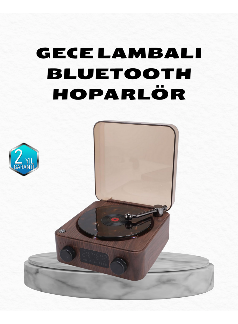 Gece Lambası Bluetooth Hoparlör Dijital Saat Çok Fonksiyonlu Su Dalgası Işıklı