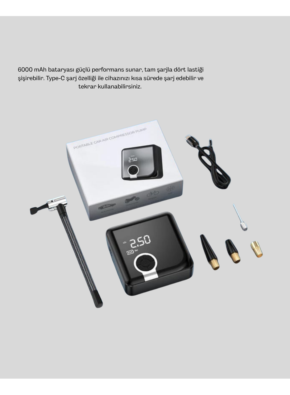 Taşınabilir Akıllı Hava Kompresörü Yüksek Basınç Kapasiteli