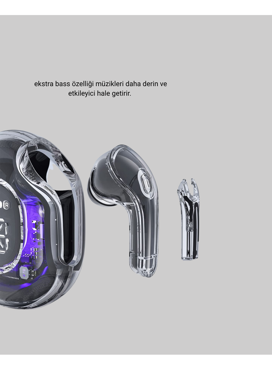 Bluetooth 5.3 Kablosuz Kulaklık HiFi Stereo ve Ekstra Bass Dijital Ekranlı