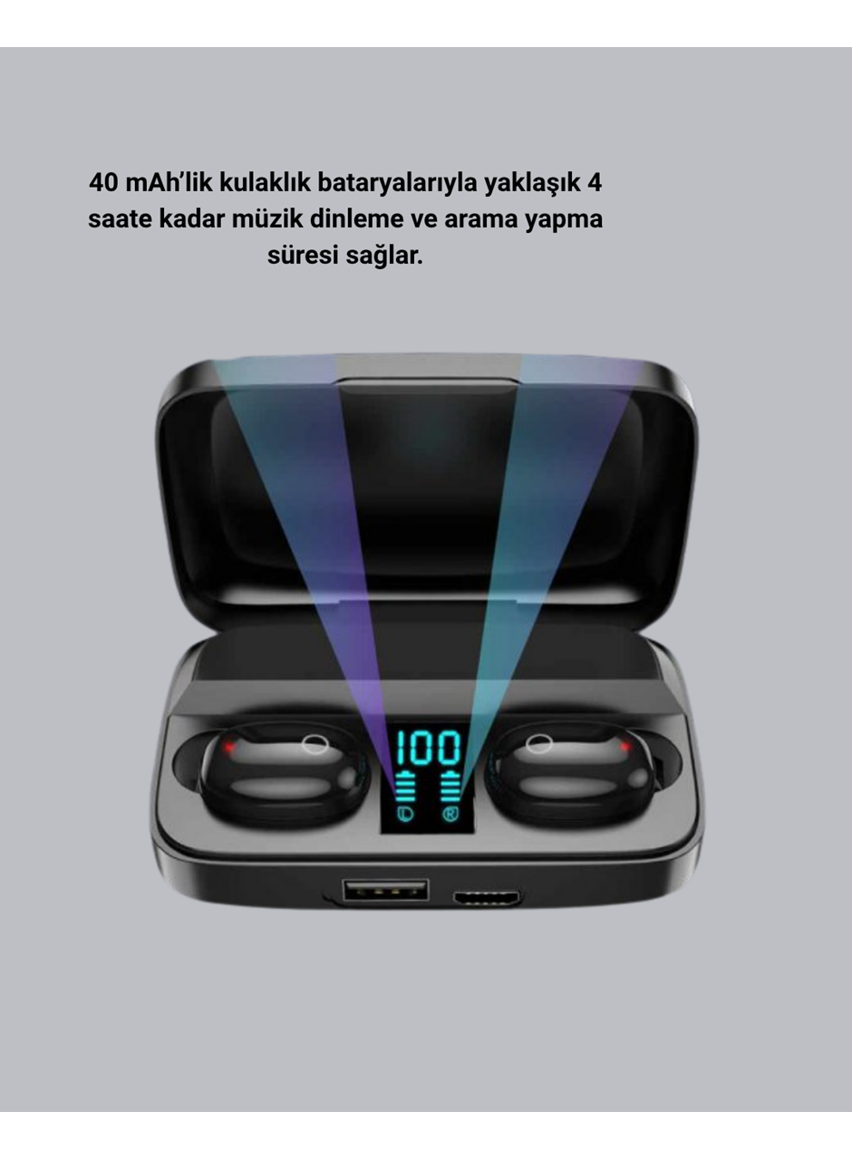 TWS A10s Bluetooth 5.0 Kulaklık Powerbank Şarj Kutulu Mini Tasarım