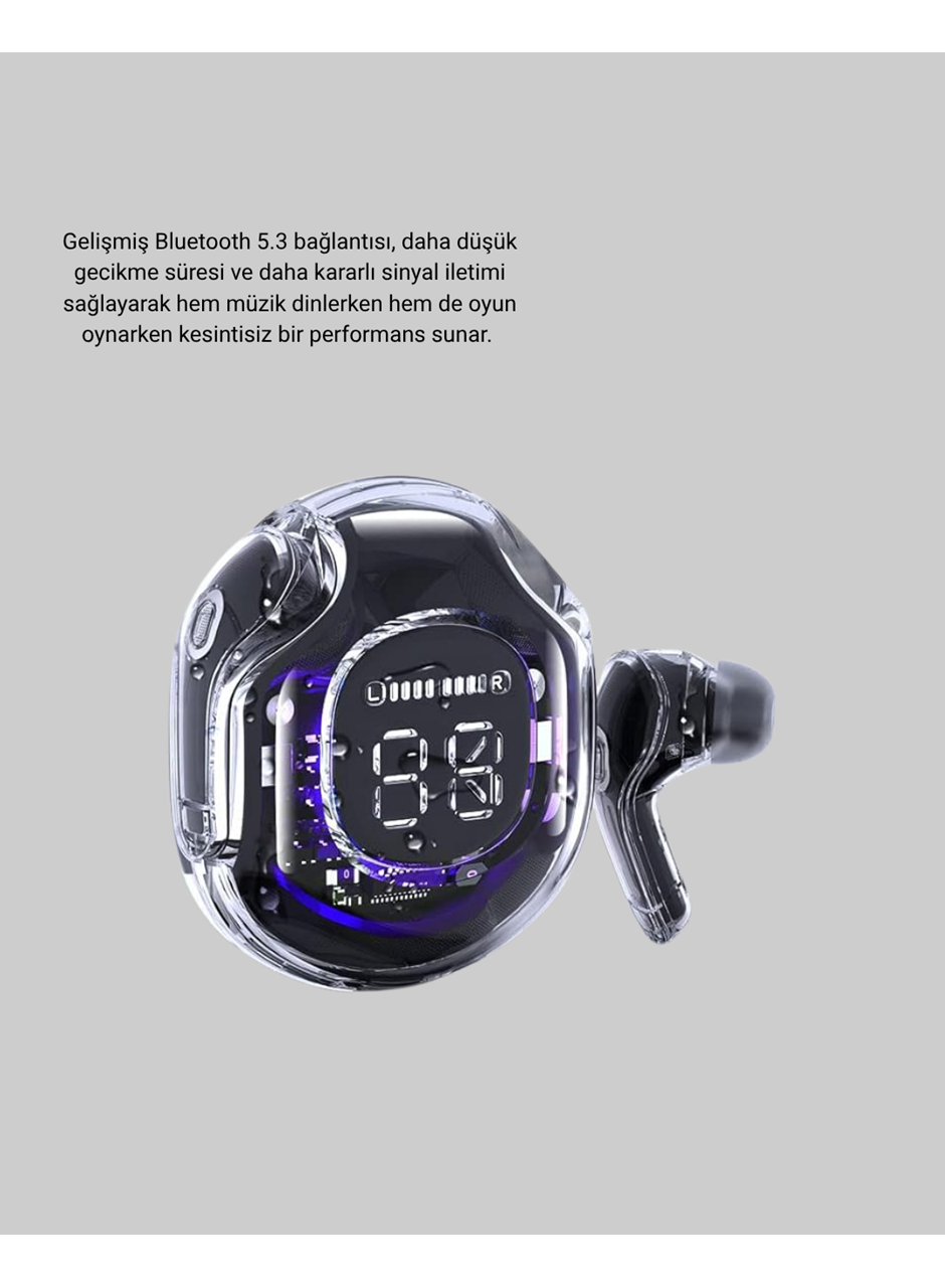 Bluetooth 5.3 Kablosuz Kulaklık HiFi Stereo ve Ekstra Bass Dijital Ekranlı