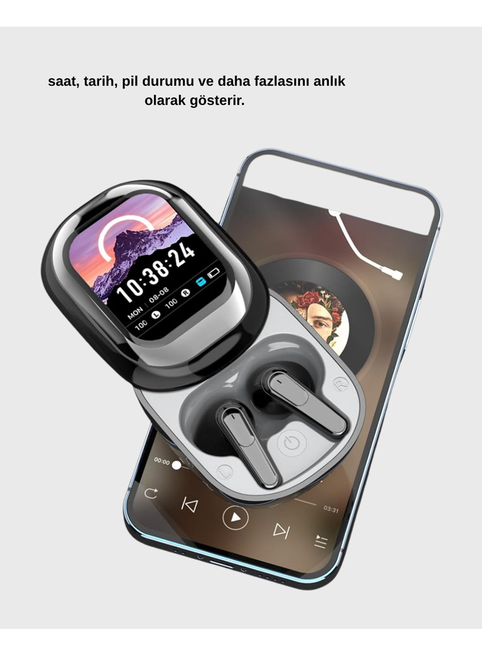 Bluetooth 5.4 Kulaklık – Gürültü Engelleme ve Akıllı Ekranlı Şarj Kutusu