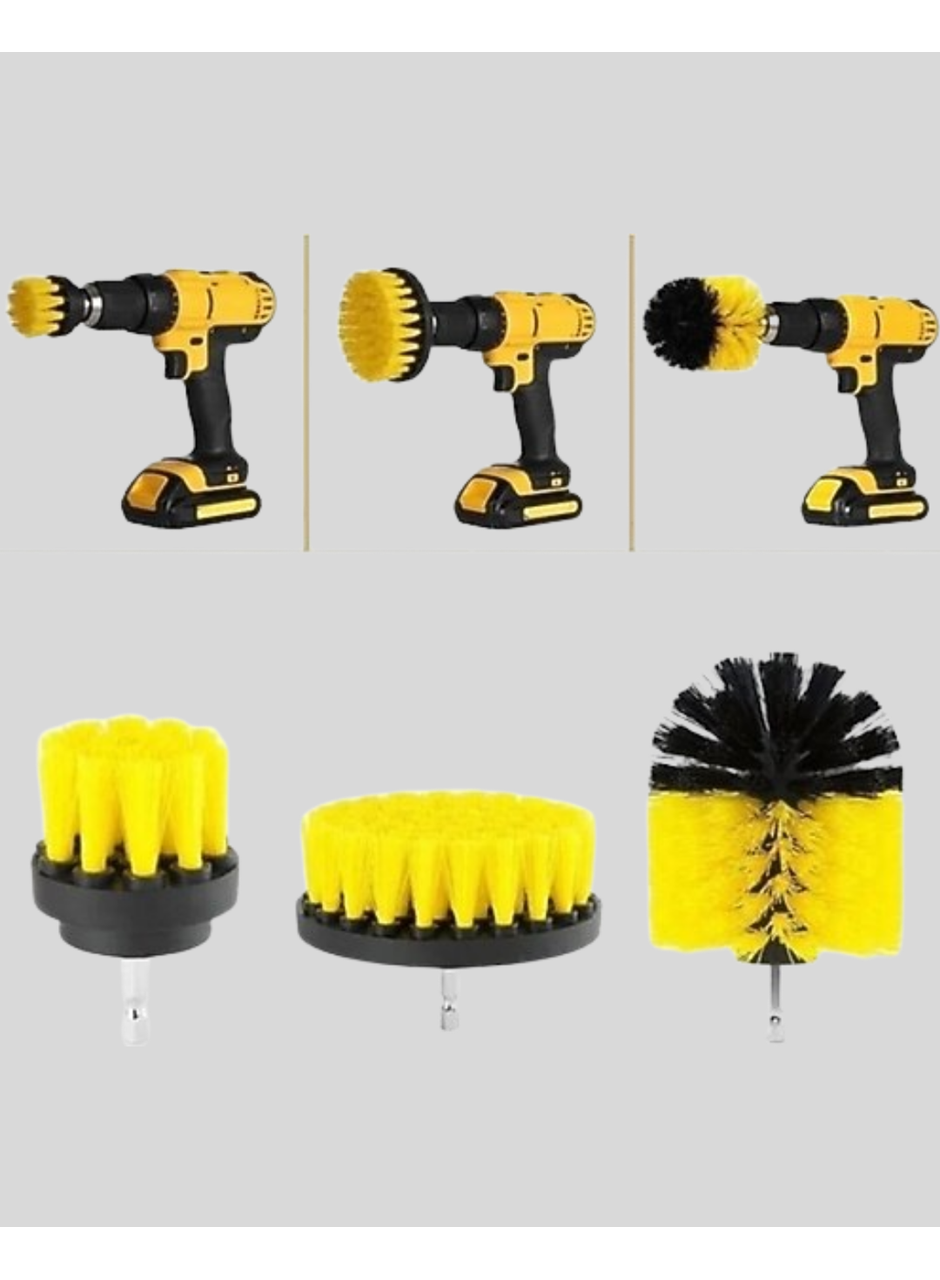 3 Parça Matkap Fırça Temizlik Seti – Her Yüzey İçin Güçlü ve Pratik Çözüm