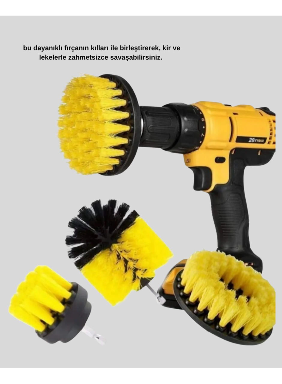 3 Parça Matkap Fırça Temizlik Seti – Her Yüzey İçin Güçlü ve Pratik Çözüm