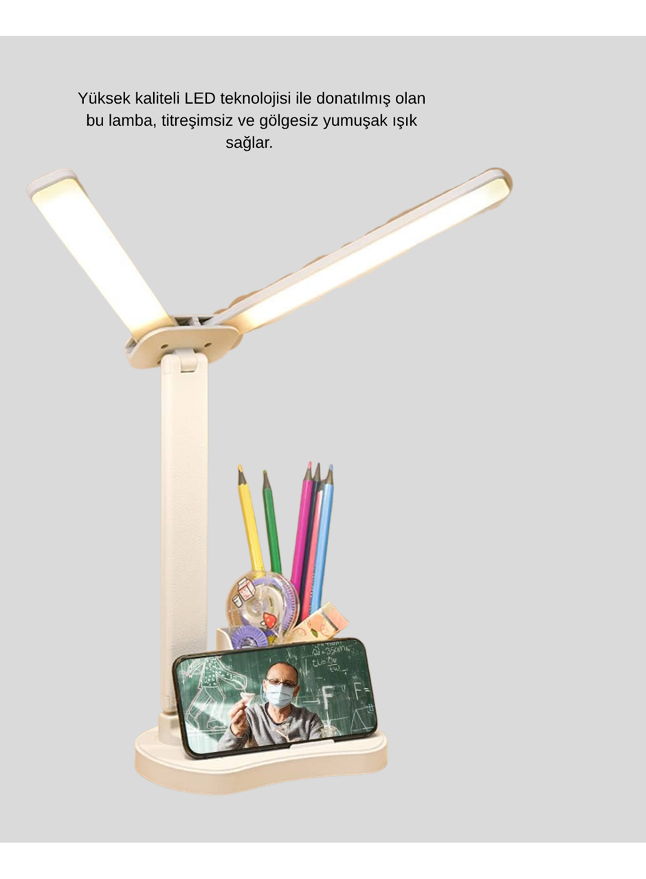 LED Işıklı Masa Lambası – Göz Yormayan, Kısılabilir ve Esnek Başlıklı