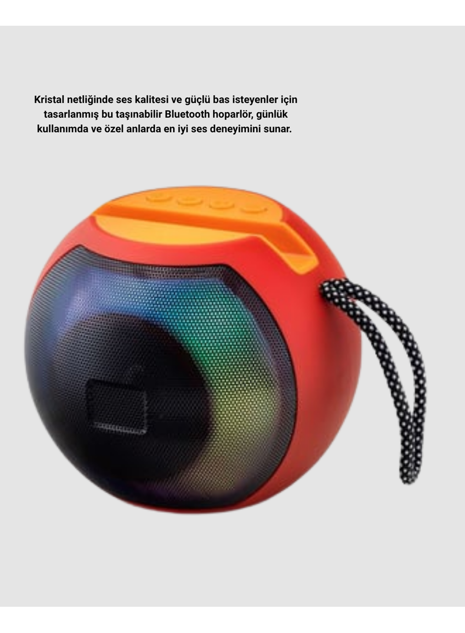 RGB Işıklı Bluetooth Hoparlör – 360° Stereo Ses ve 8 Saat Çalma Süresi