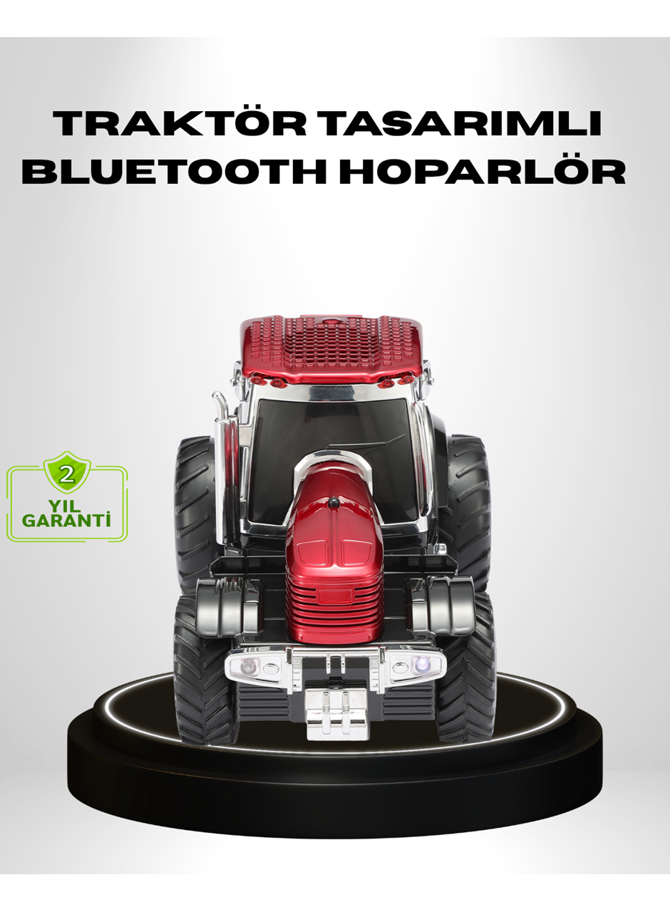 Retro Traktör Tasarımlı Kablosuz Hoparlör USB TF AUX FM Destekli