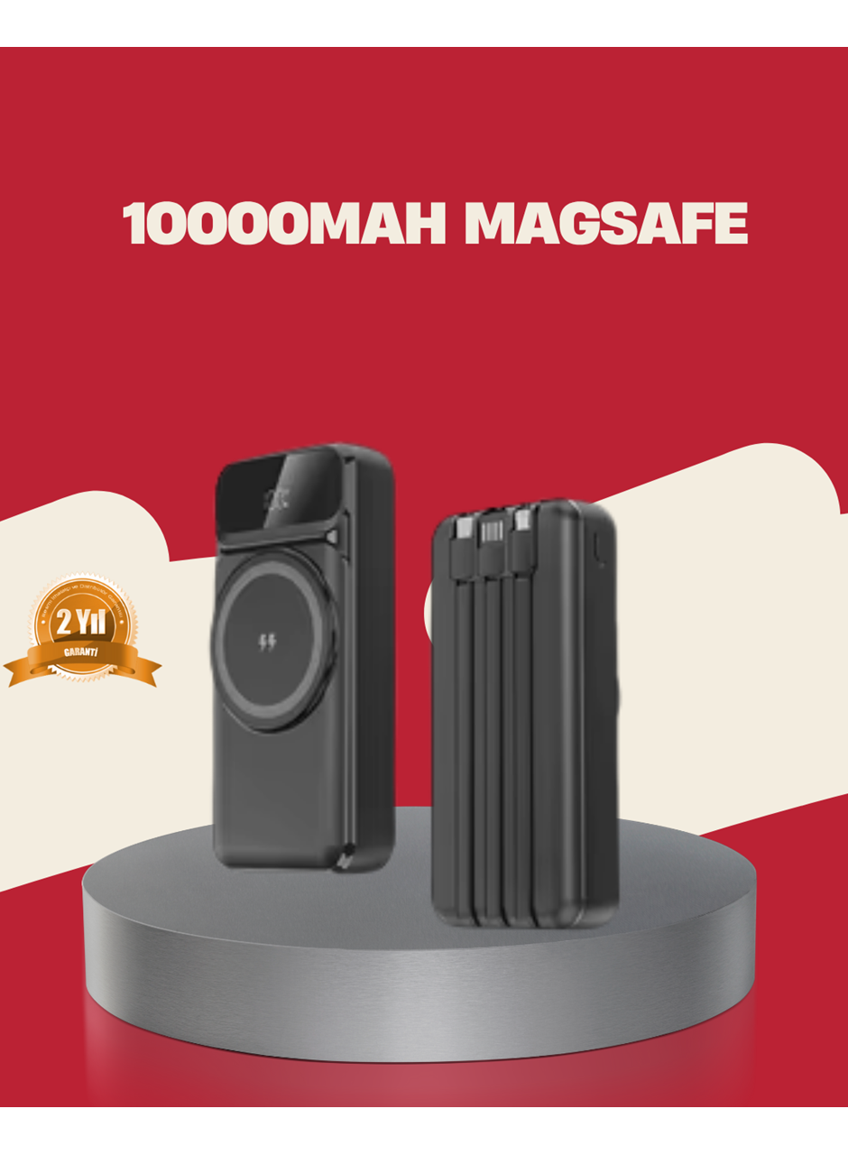 Kablosuz 15W Şarj Destekli 10000 mAh Taşınabilir Powerbank – Hızlı Şarj Özellikli