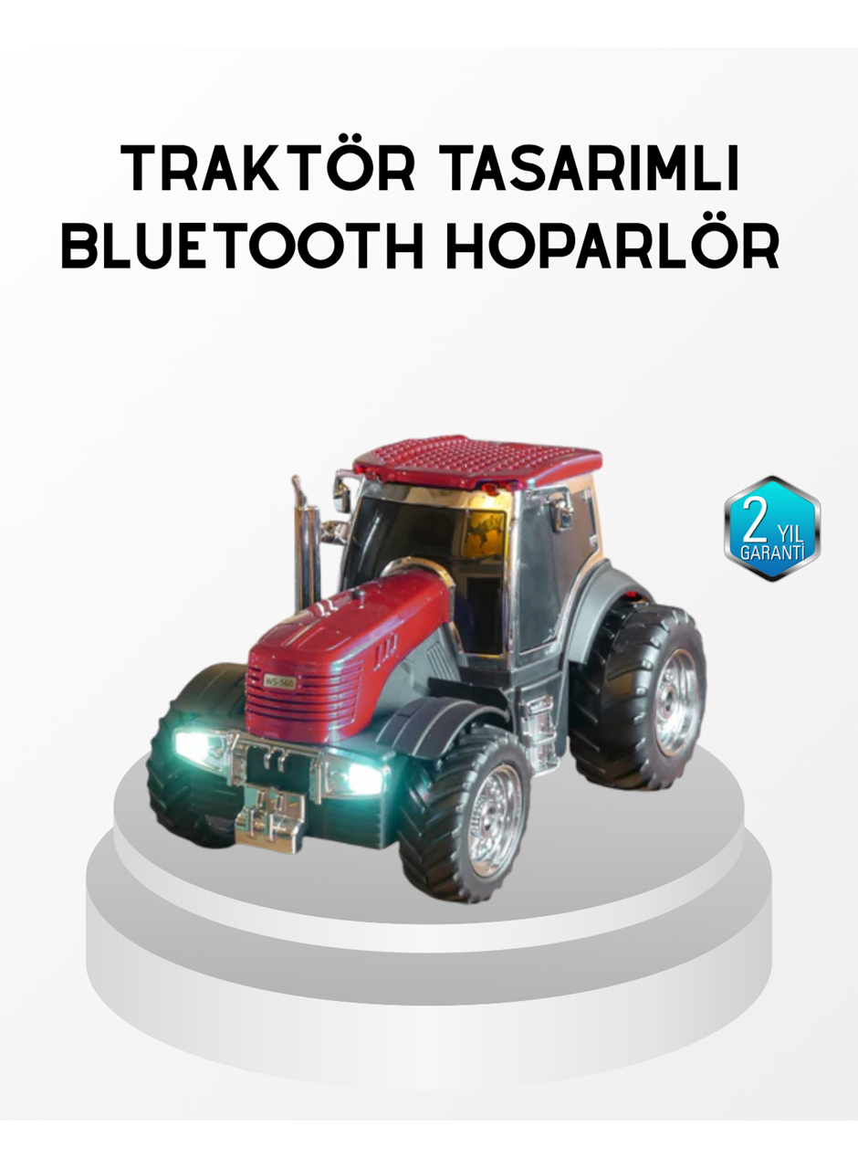 Bluetooth Nostaljik Traktör Hoparlör LED Işıklı 12W Güçlü Ses