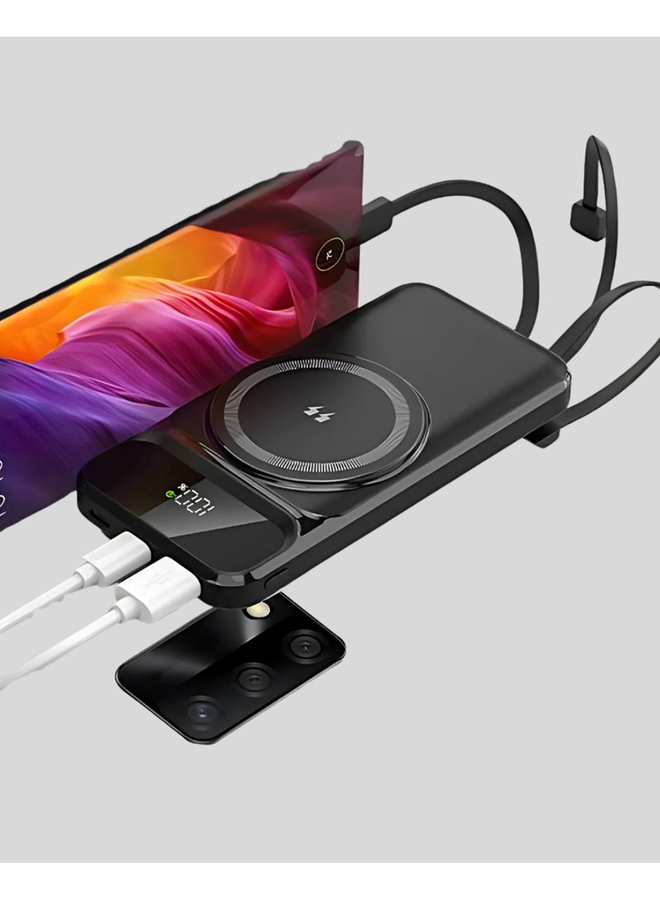 Kablosuz 15W Şarj Destekli 10000 mAh Taşınabilir Powerbank – Hızlı Şarj Özellikli