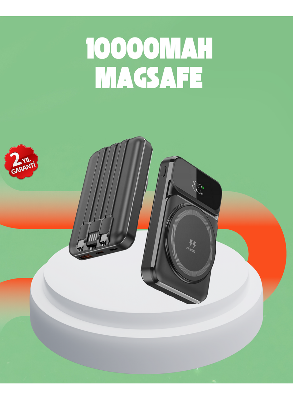 10000 mAh Kablosuz Hızlı Şarj Destekli Powerbank – 15W, PD20W, Type-C Girişli