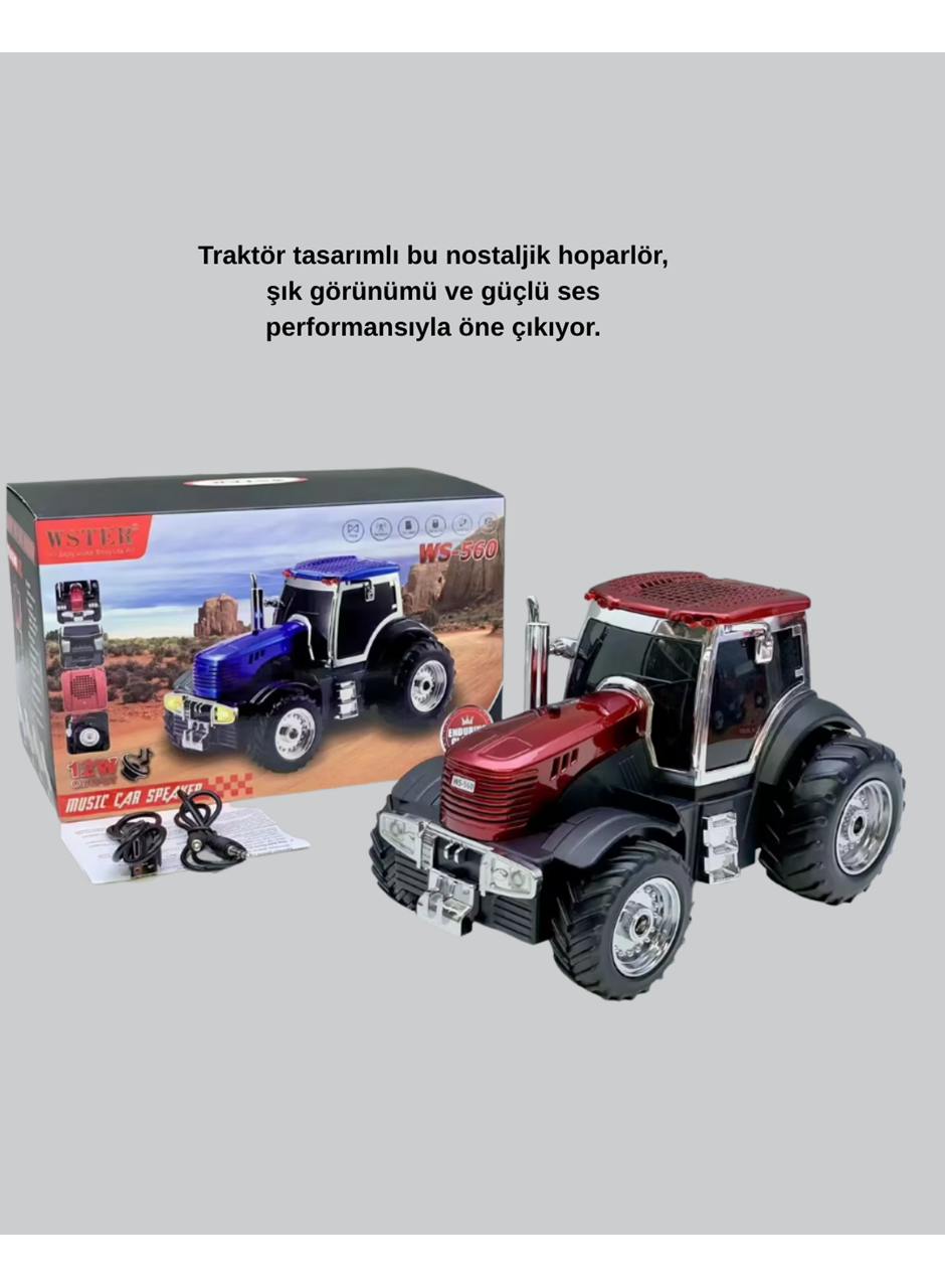 Traktör Tasarımlı Bluetooth Hoparlör 12W TWS Destekli Nostaljik Model