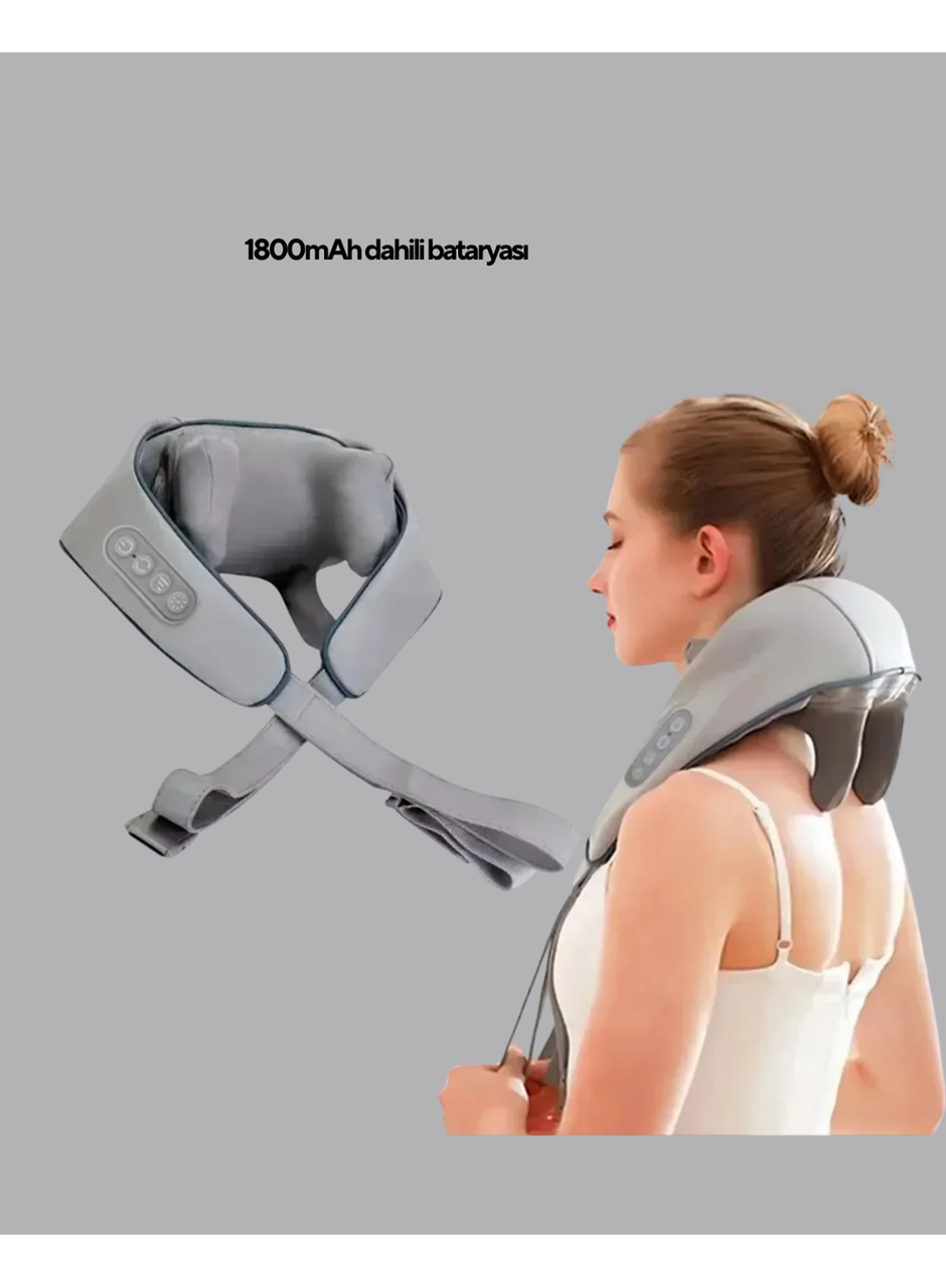 Titreşimli Boyun Masaj Cihazı Isı Terapili Şarjlı VNB-01 Ergonomik U Tasarım