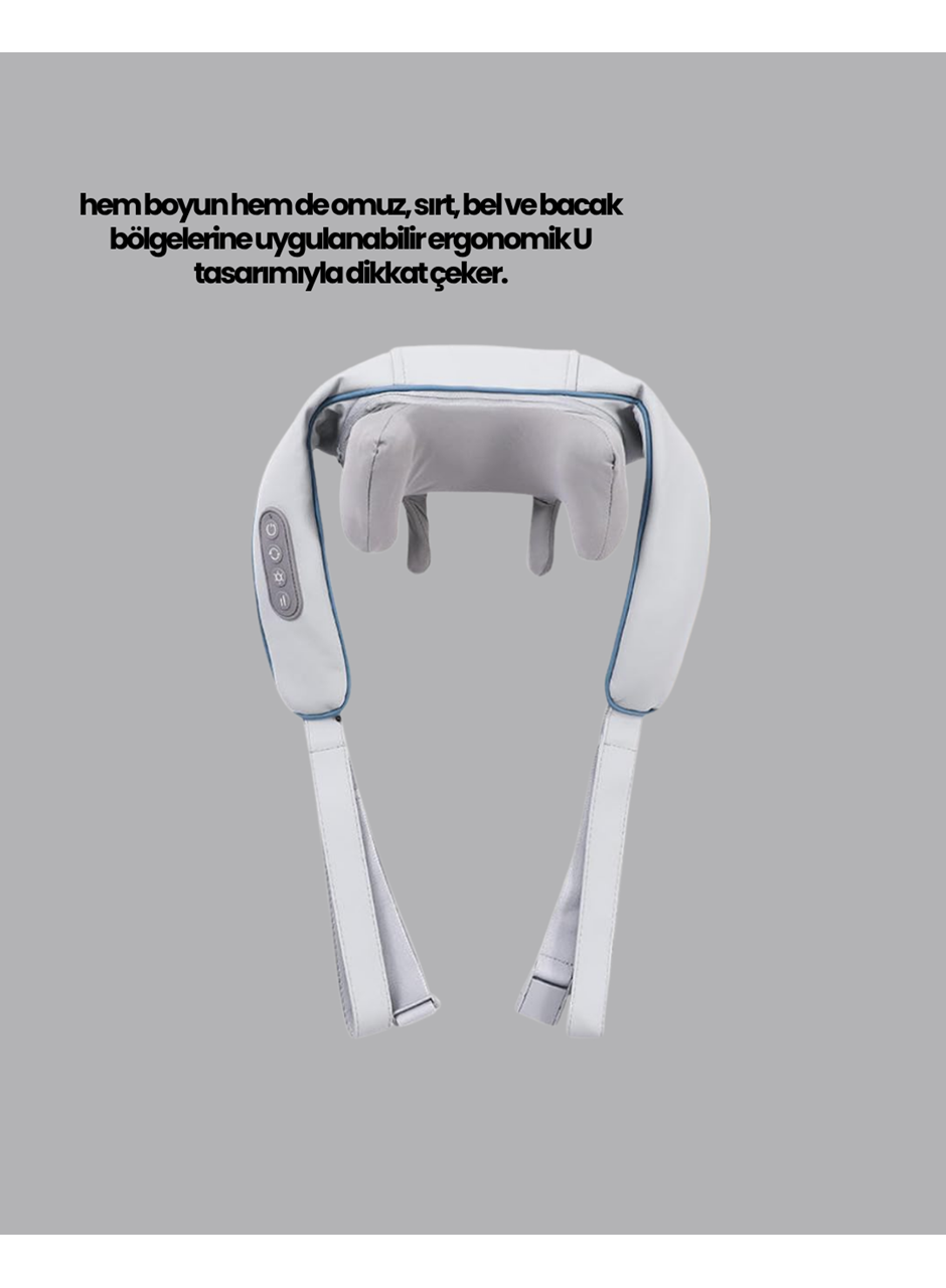 Titreşimli Boyun Masaj Cihazı Isı Terapili Şarjlı VNB-01 Ergonomik U Tasarım