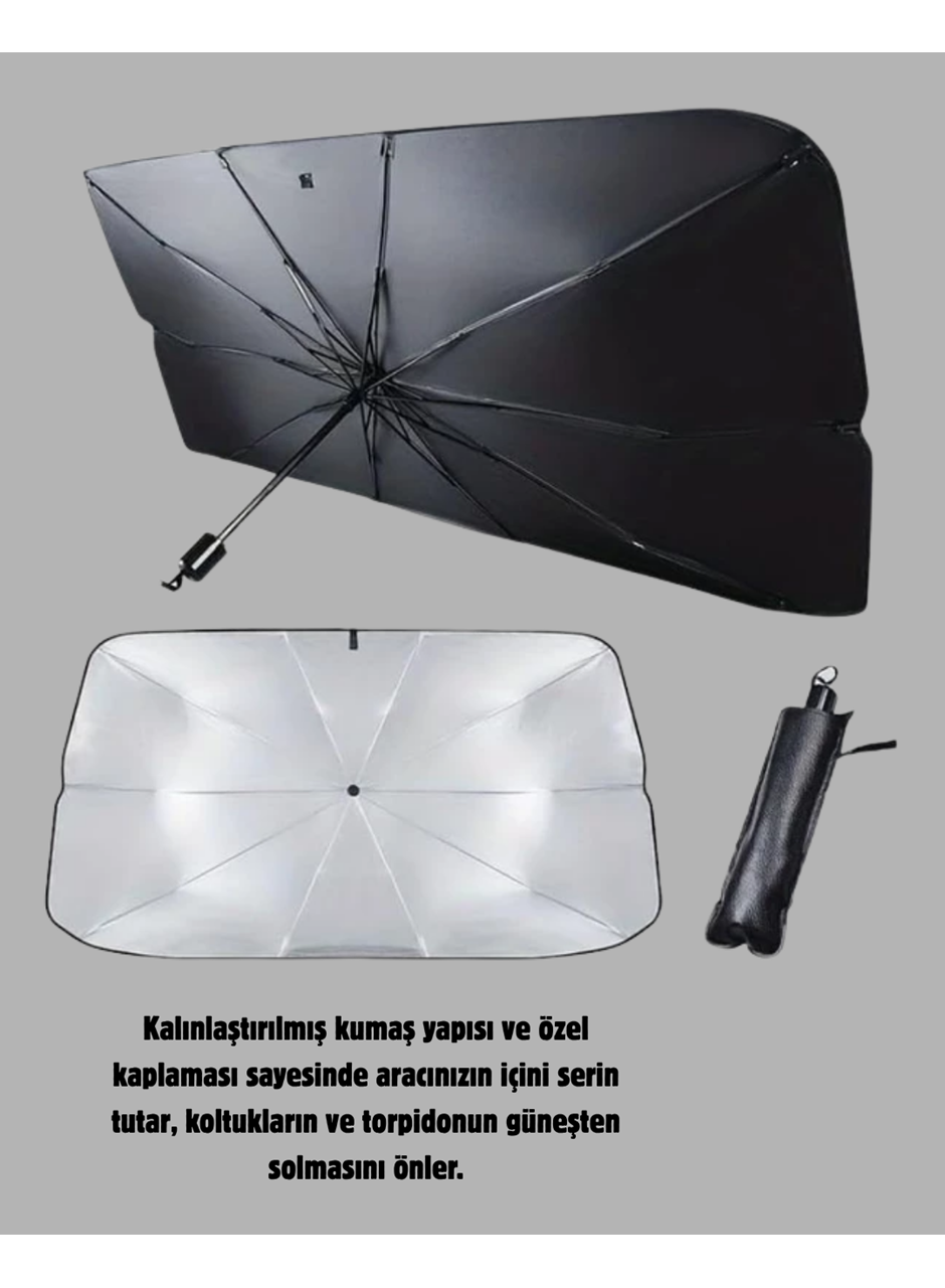 Katlanabilir Ön Cam Güneşliği Şemsiye – Her Araca Uygun Isı ve Işık Koruması