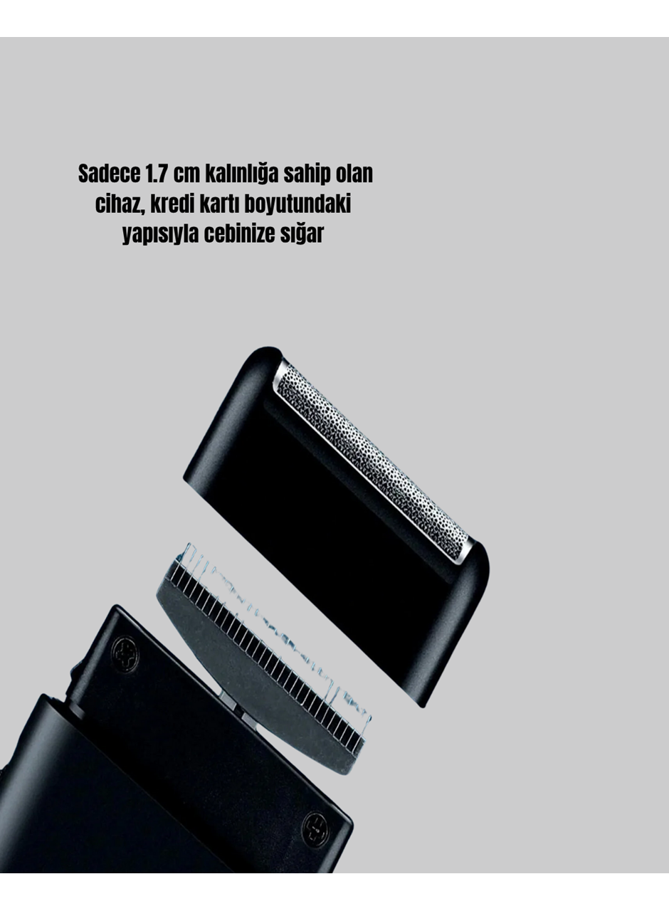 Kompakt Şarjlı Tıraş Makinesi Çift Yönlü Bıçaklı 45 Dakika Kullanım Süreli