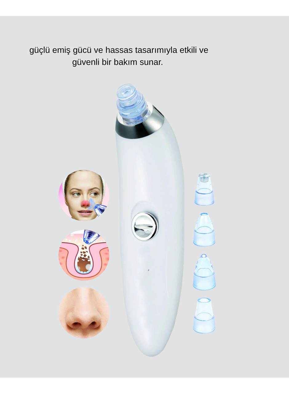 Vakumlu Siyah Nokta Temizleme Cihazı – 5 Kademe Güç ve 4 Başlıklı Derin Cilt Bakımı - Lisinya