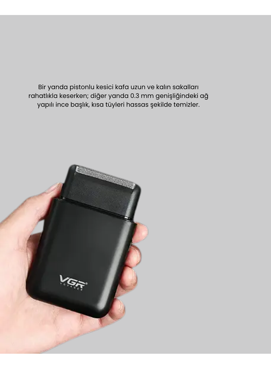 Taşınabilir Elektrikli Tıraş Makinesi USB Şarjlı 5W Motor ve 0.3 mm Hassas Kesim