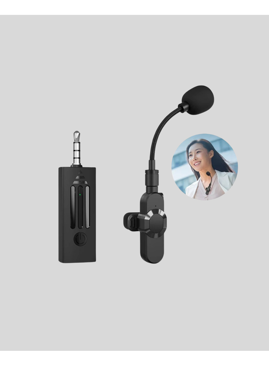 Bluetooth 5.2 Kablosuz Mikrofon – 360° Ses Algılama, Gürültü Engelleme, 4 Saat Çalışma