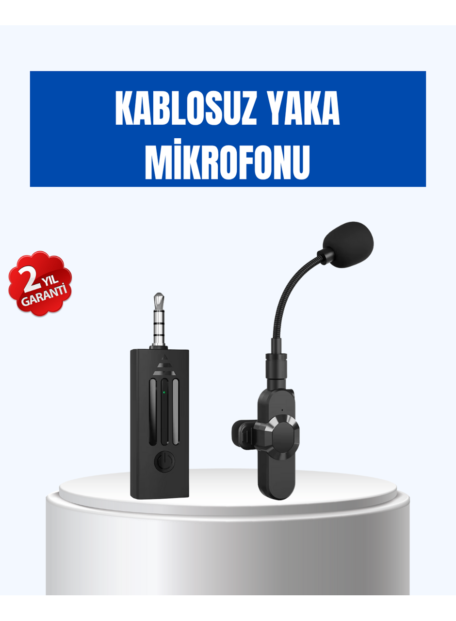 Kablosuz 2.4 GHz Yaka Mikrofonu – 60 m Menzilli, Gürültü Azaltıcı, Şarjlı ve Taşınabilir