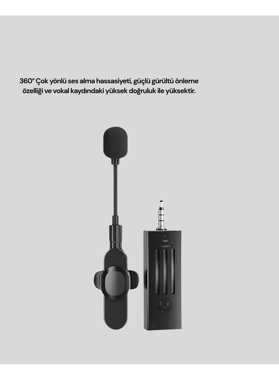 Kablosuz 2.4 GHz Yaka Mikrofonu – 60 m Menzilli, Gürültü Azaltıcı, Şarjlı ve Taşınabilir