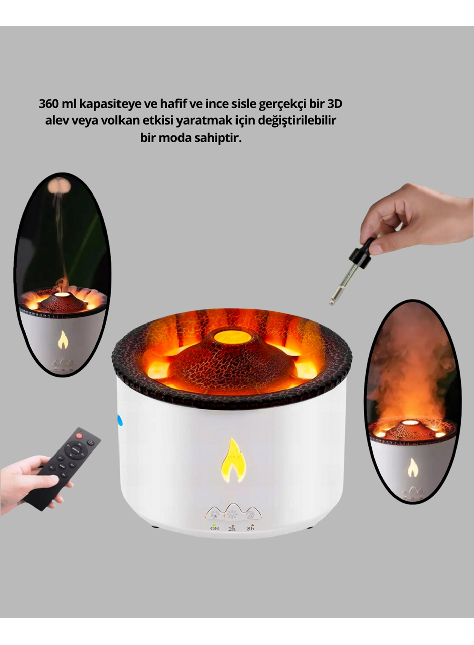 Volkan Efektli Aroma Difüzörü – Sessiz Çalışma, Otomatik Kapanma ve LED Işık