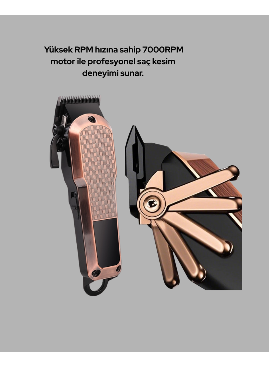 Profesyonel Saç Tıraş Makinesi – 7000RPM Güçlü Motor ve 4 Kademeli Ayar
