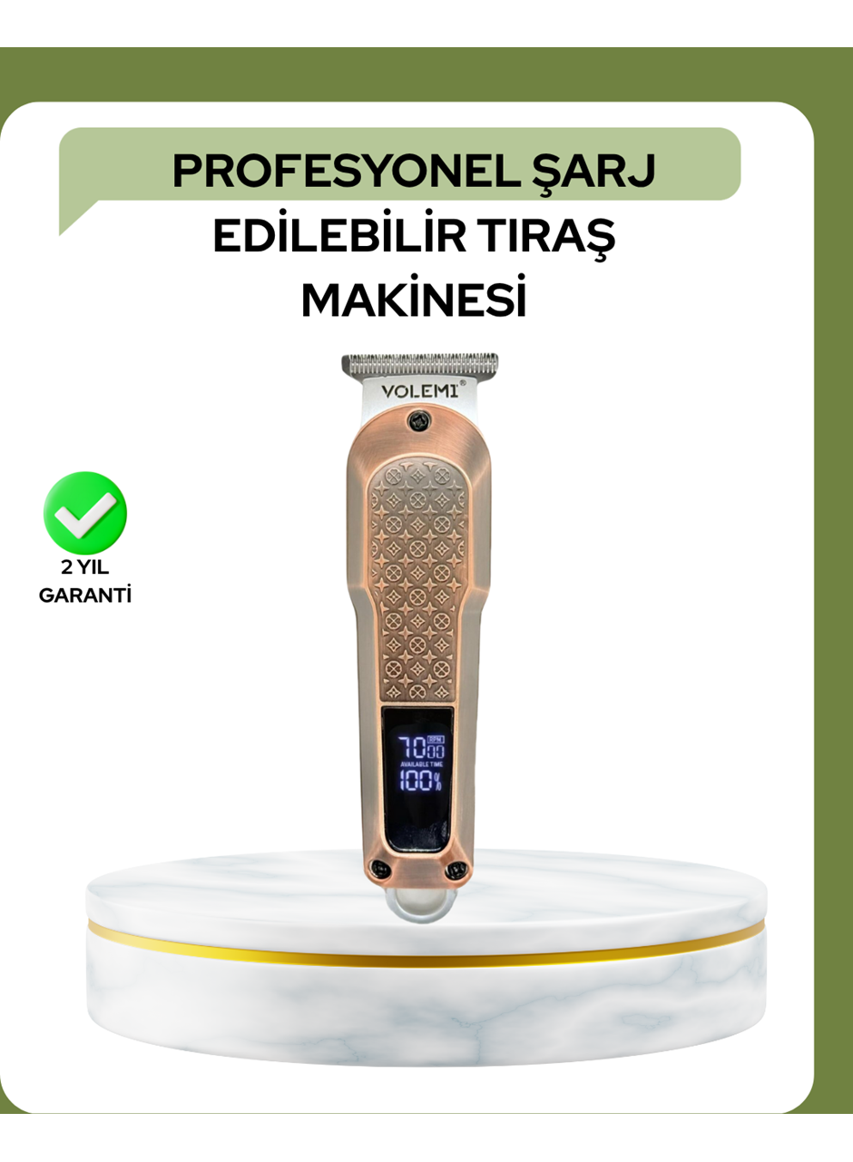 Profesyonel 7000RPM Saç Kesim Makinesi – Type-C Şarjlı, LCD Ekranlı, 4 Kademeli Ayar