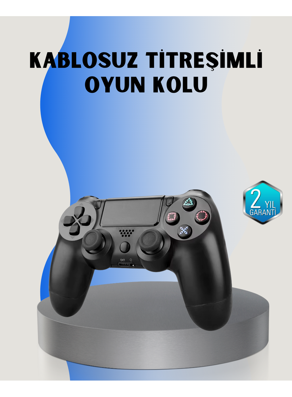 PS4 Uyumlu Kablosuz Oyun Kolu – Gerçekçi Titreşimli Geri Bildirim