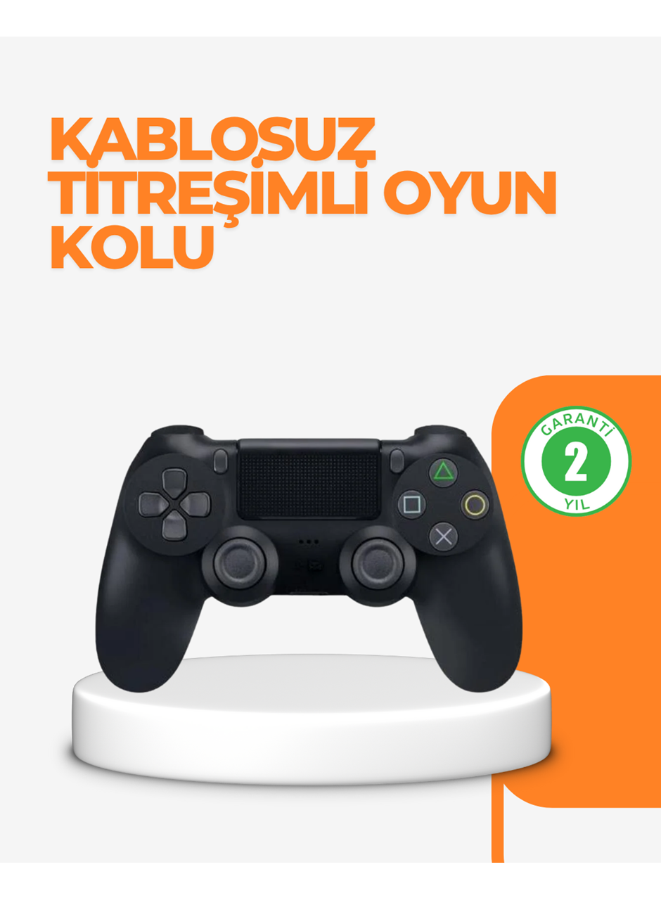 PS4 Uyumlu Kablosuz Oyun Kolu – Titreşimli, Şarjlı ve Ergonomik