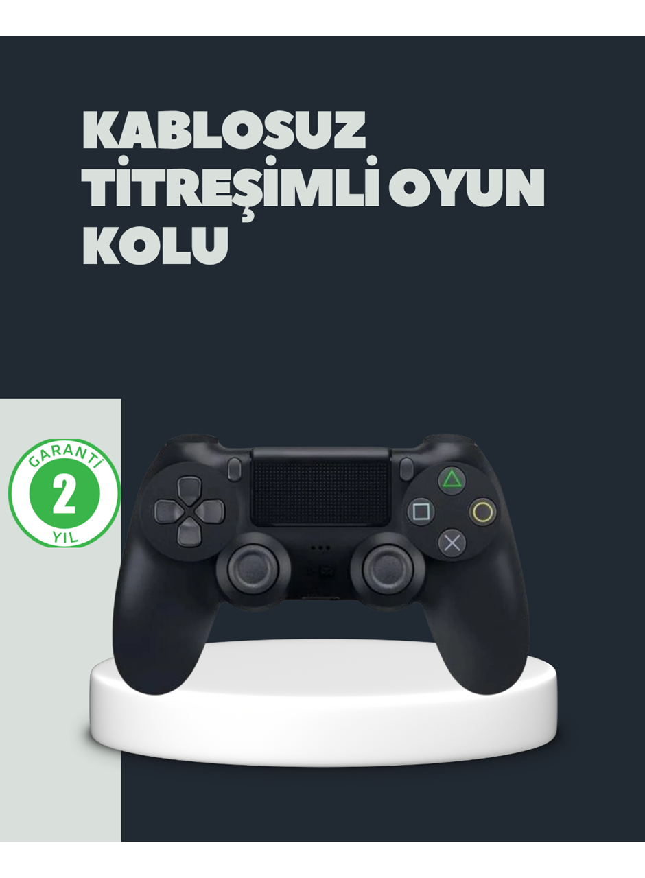 Kablosuz Titreşimli Oyun Kolu – PS4 Uyumlu Ergonomik Tasarım ve Uzun Pil Ömrü