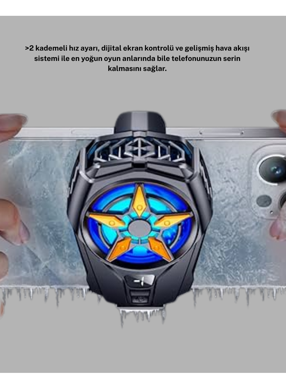 Telefon Soğutucu Radyatör Type-C Bağlantılı 2 Kademeli Dijital Kontrollü