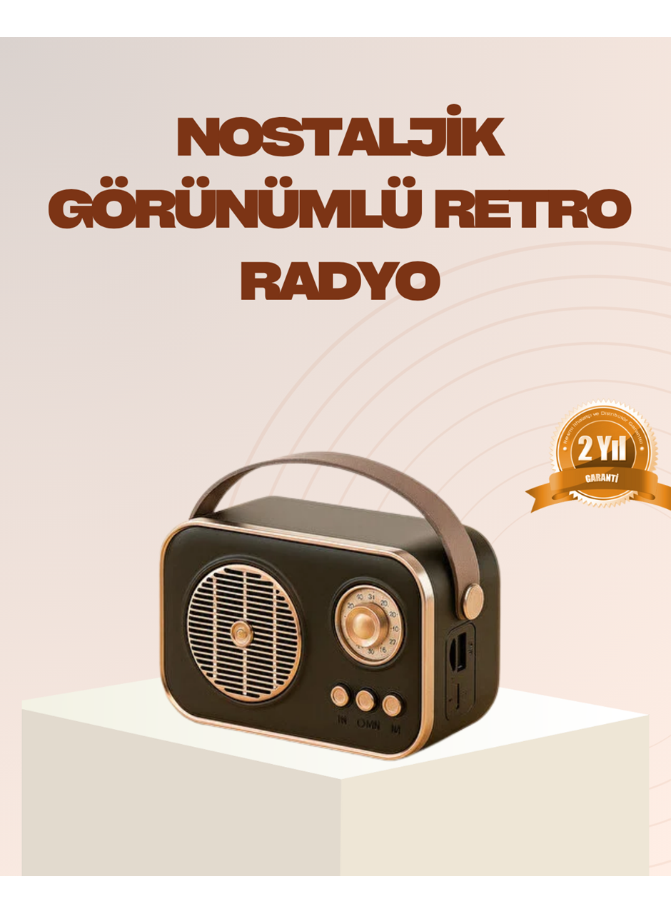Retro Bluetooth Radyo – Nostaljik Tasarım, TF Kart ve USB Destekli