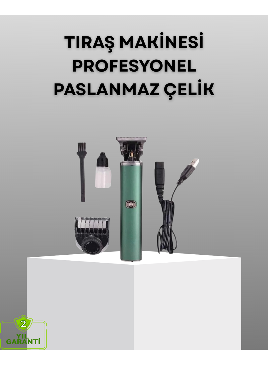 Profesyonel Şarjlı Tıraş Makinesi – 180 Dakika Kullanım, 2.5 Saat Hızlı Şarj, Evrensel USB Şarj Girişli