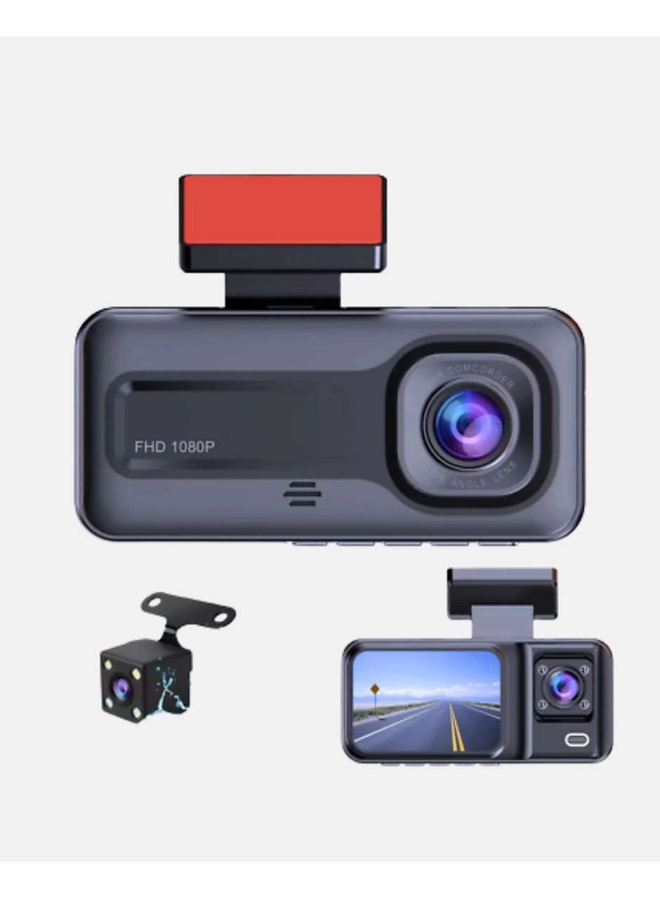 Üç Kameralı Dash Cam 170° Geniş Açılı Full HD Gece Görüşlü