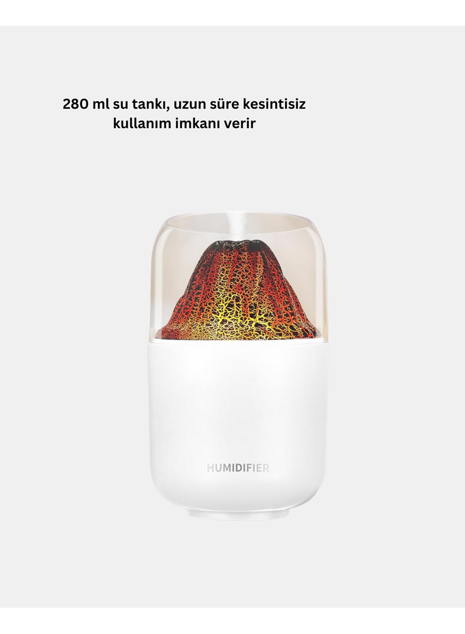 280ml Alev Işıklı Ultrasonik Hava Nemlendirici Sessiz ve USB Şarjlı