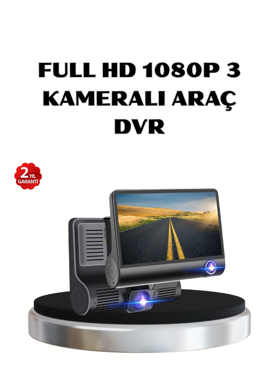 Full HD Araç Kamerası 3’lü 4.0” Ekranlı ve HDR Gece Görüşlü