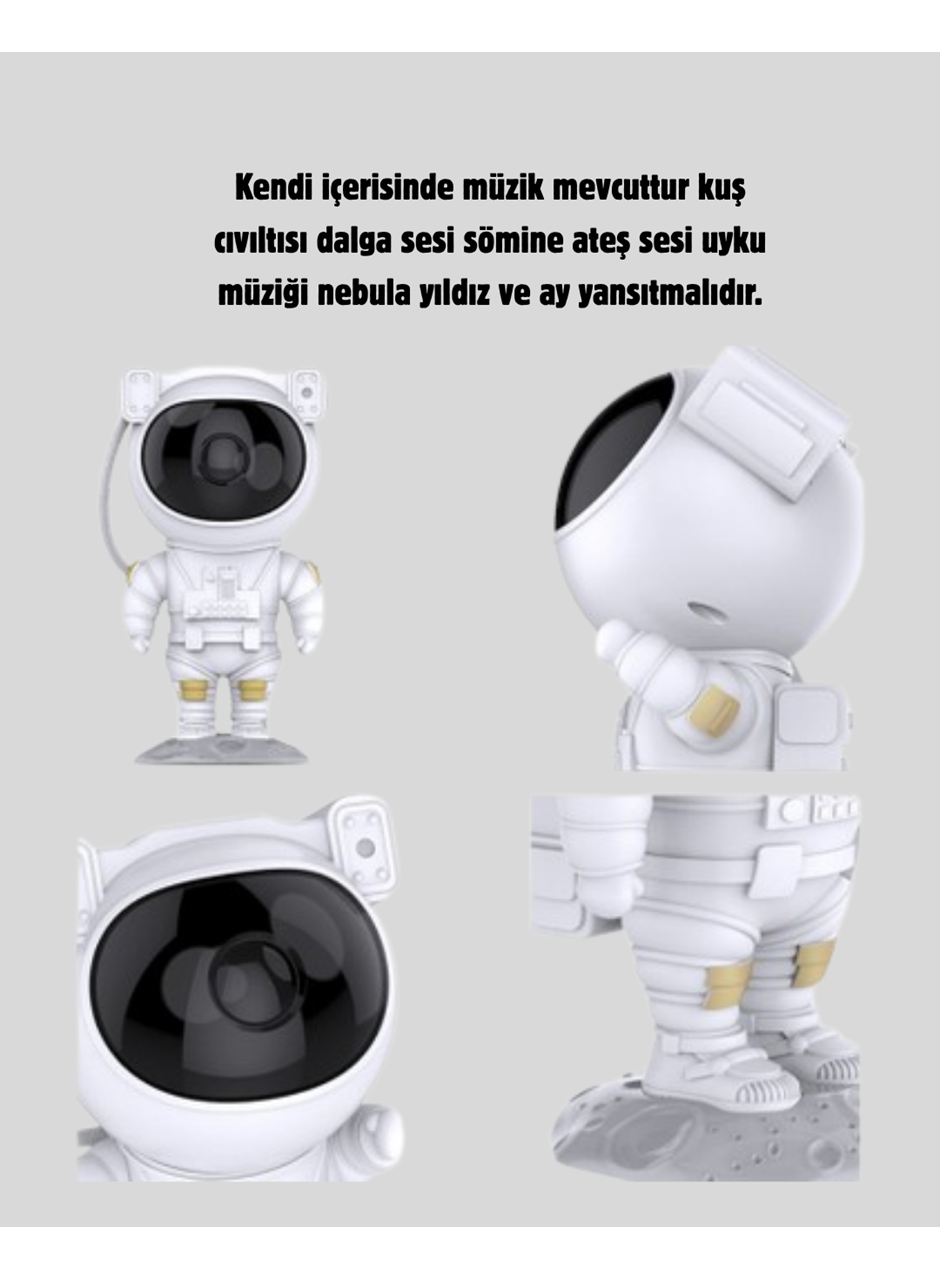 Astronot Galaksi Projeksiyon Lambası Bluetooth Bağlantılı ve Uzaktan Kontrollü
