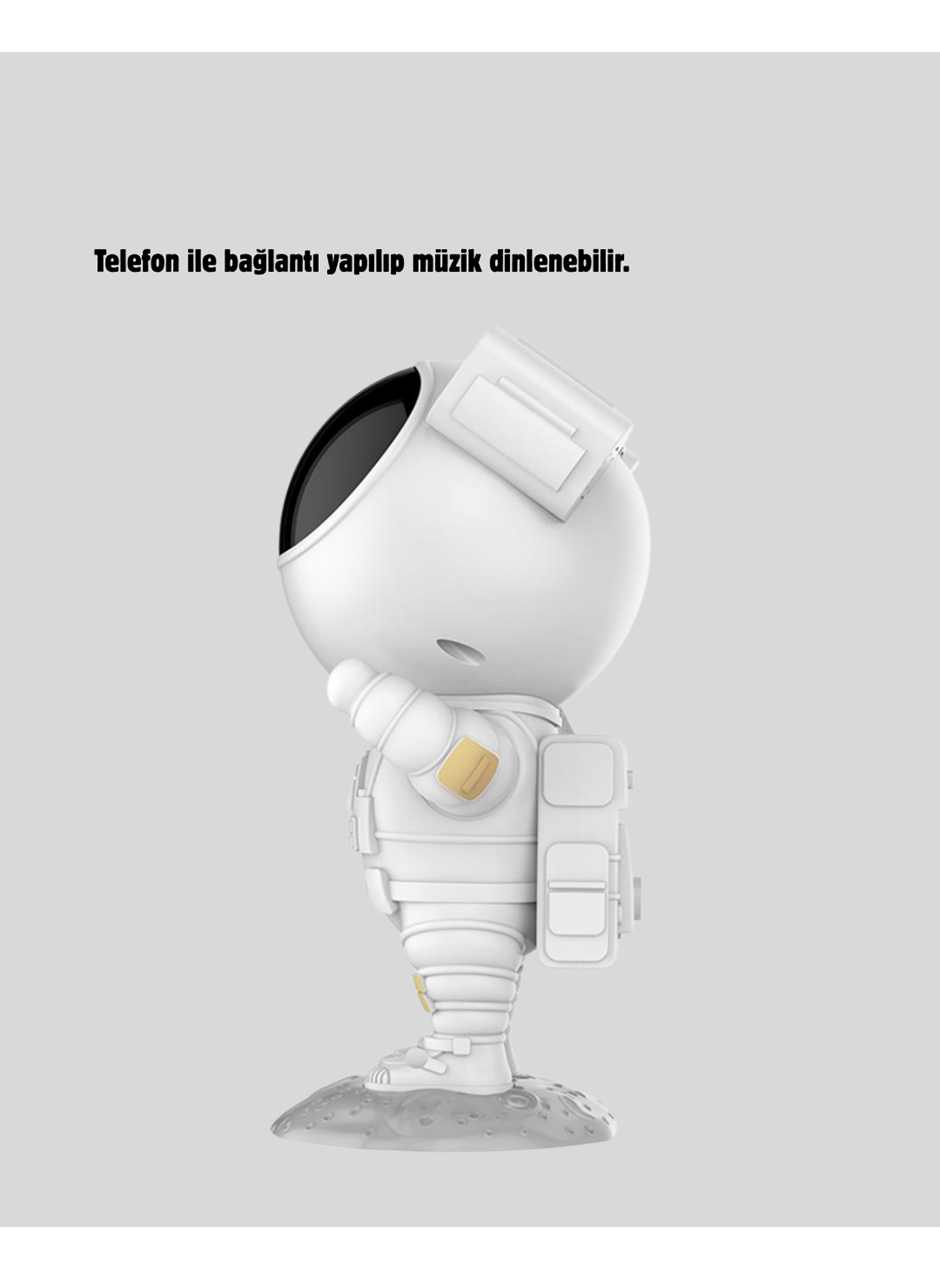 Astronot Galaksi Projeksiyon Lambası Bluetooth Bağlantılı ve Uzaktan Kontrollü