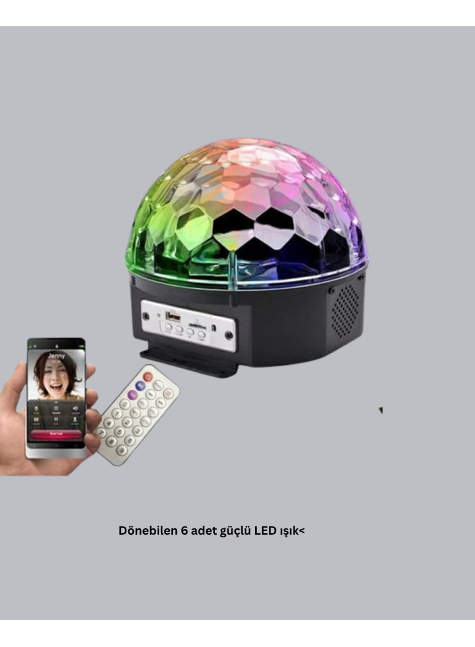 Bluetooth Hoparlörlü LED Disko Işığı Müzik Ritim Duyarlı ve Taşınabilir