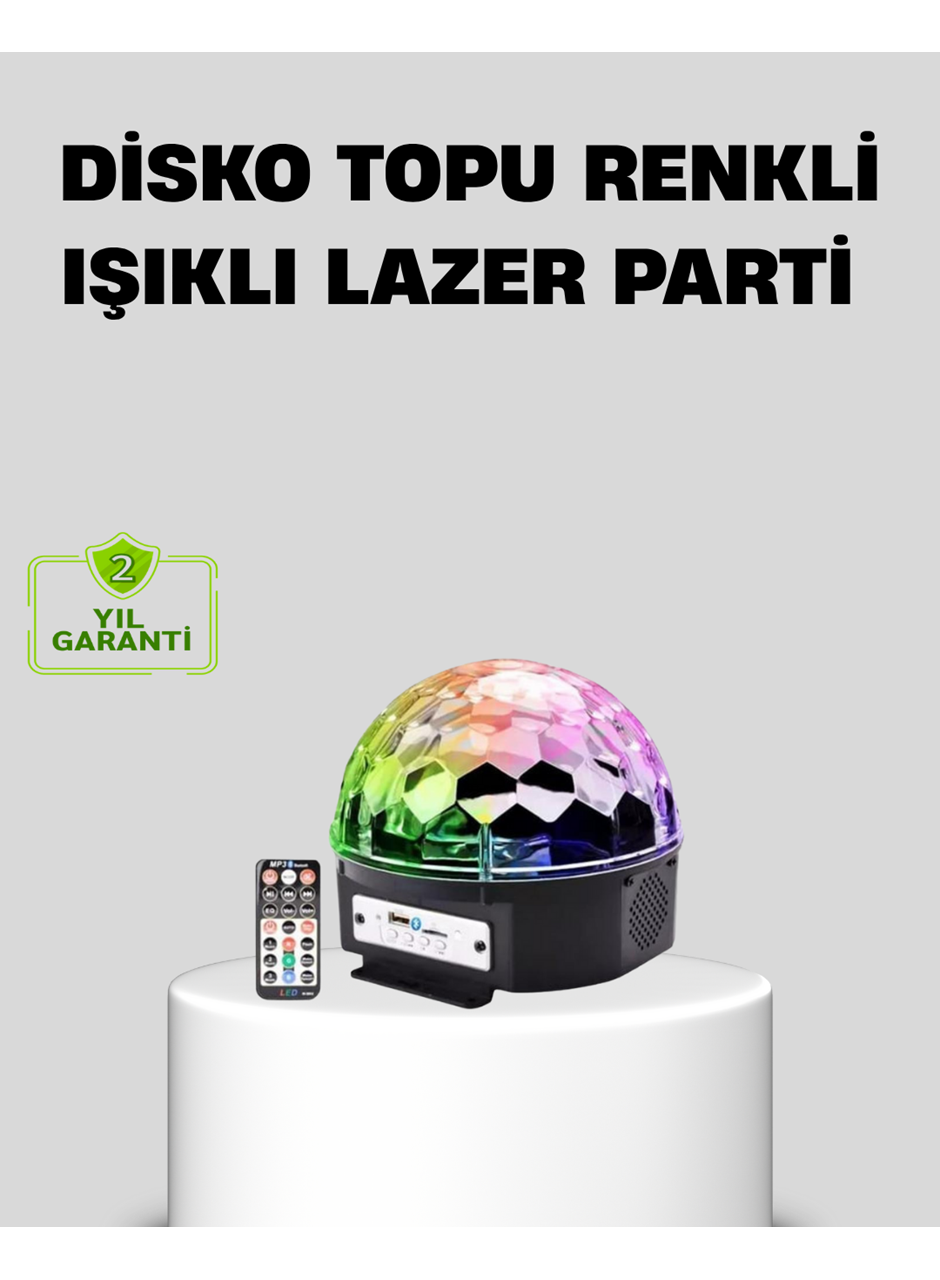 Ritim Hassasiyetli Bluetooth Hoparlörlü Disko Işığı Döner LED Efektli