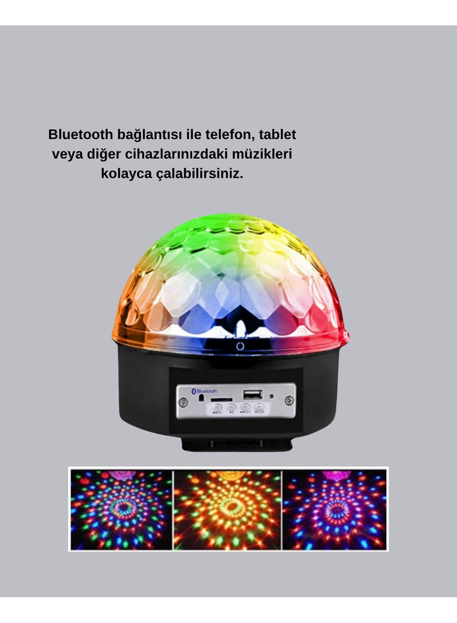 Ritim Hassasiyetli Bluetooth Hoparlörlü Disko Işığı Döner LED Efektli