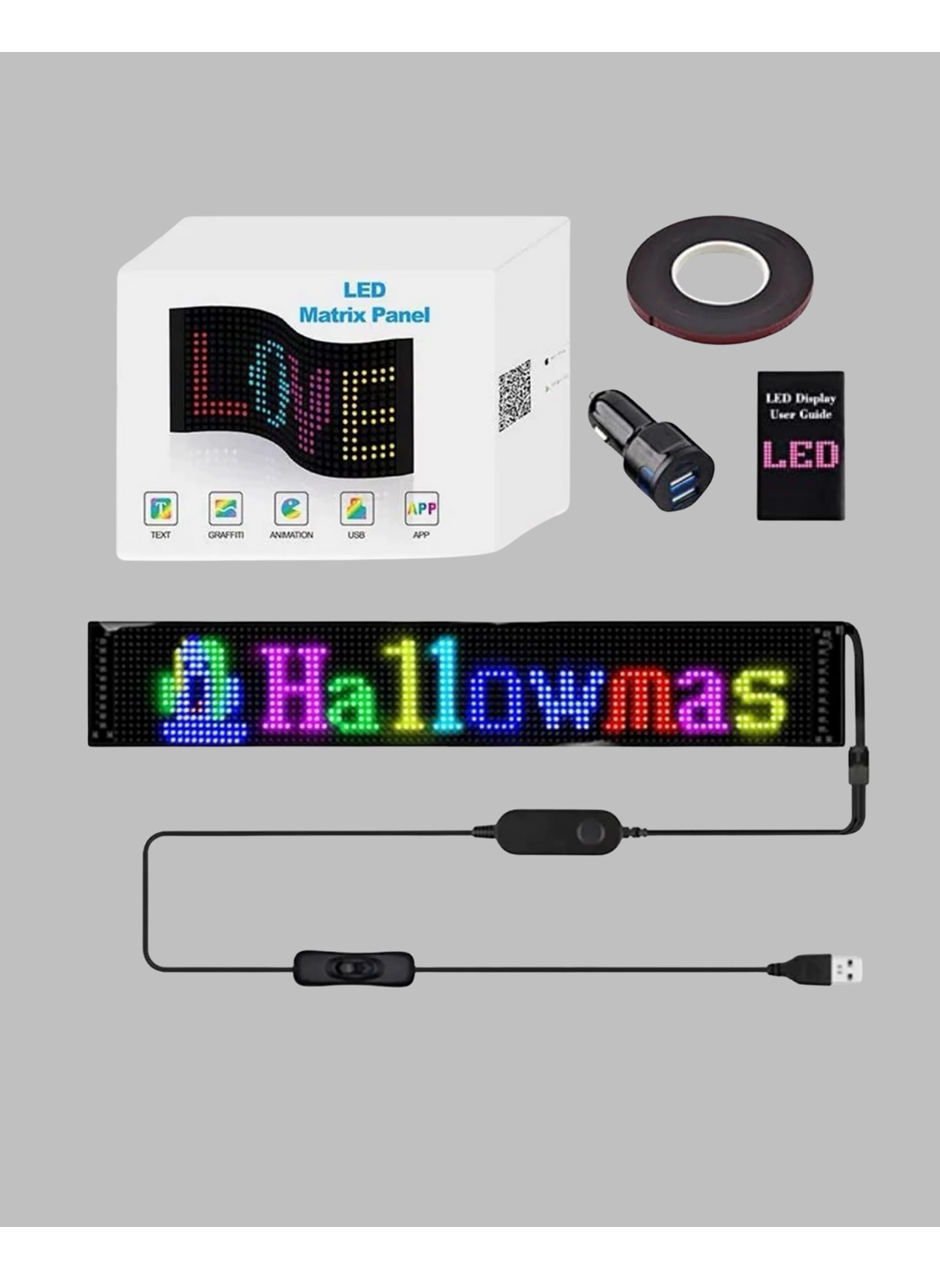 USB Destekli LED Mağaza Tabelası – Renkli RGB Kayan Yazı Paneli