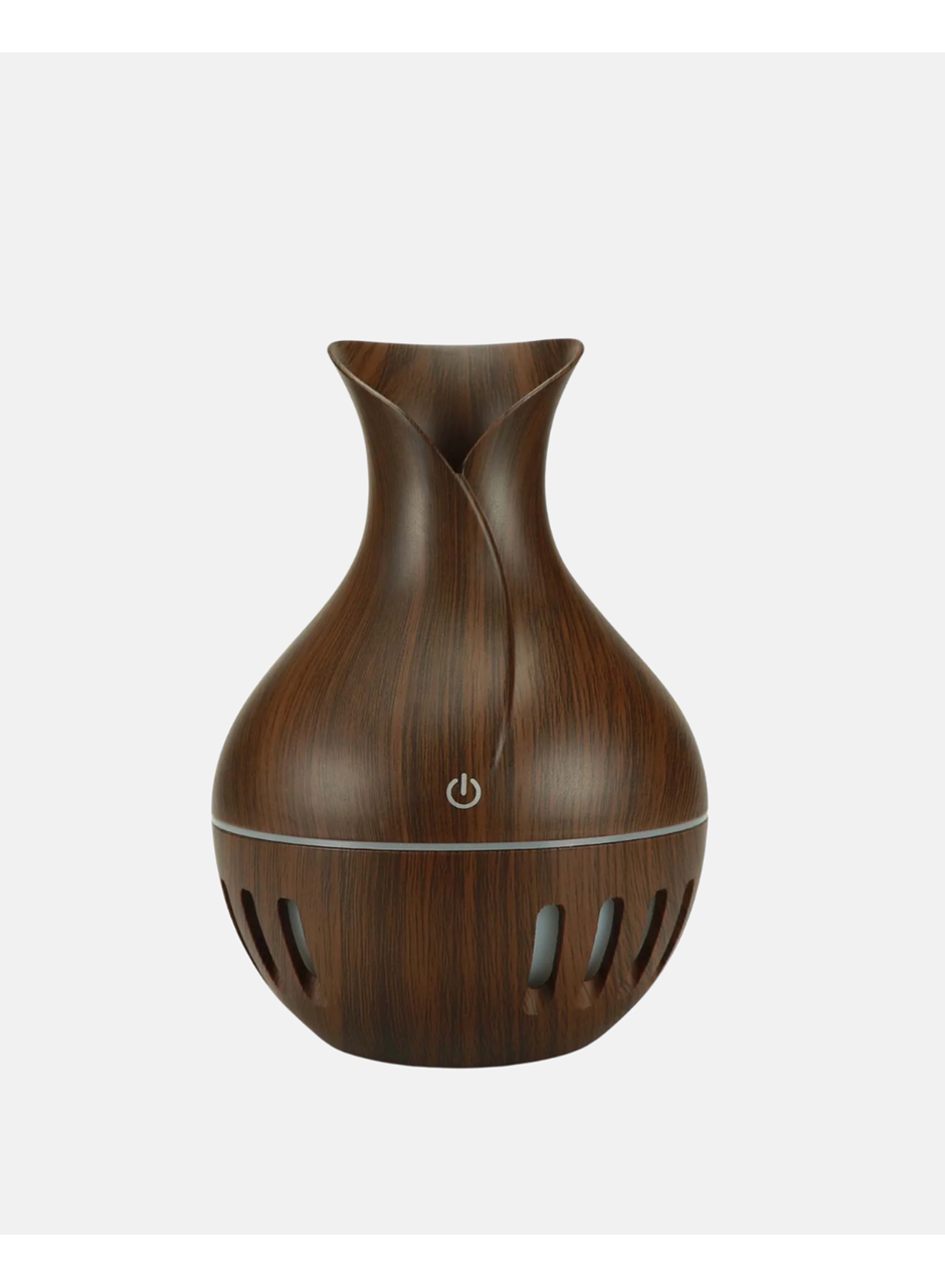 Ahşap Desenli 130 ml Aromaterapi Difüzör Sessiz ve USB Bağlantılı