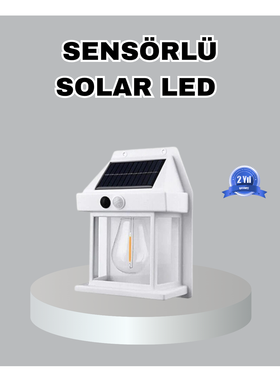 Üç Modlu Güneş Enerjili Duvar Lambası 1800mAh Bataryalı ve Hareket Sensörlü